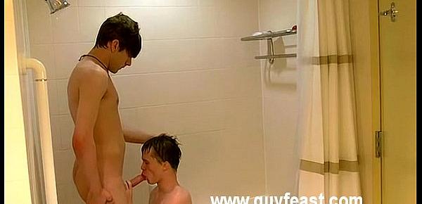  William and Damien receive into the shower together for a little